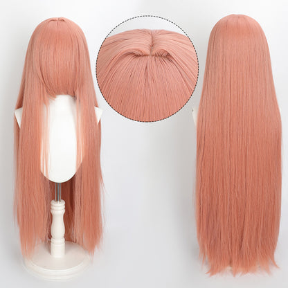Peruca Colorida de 100cm Longa Lisa Cosplay Anime Fantasia Festa Perucas Sintéticas Resistentes ao Calor