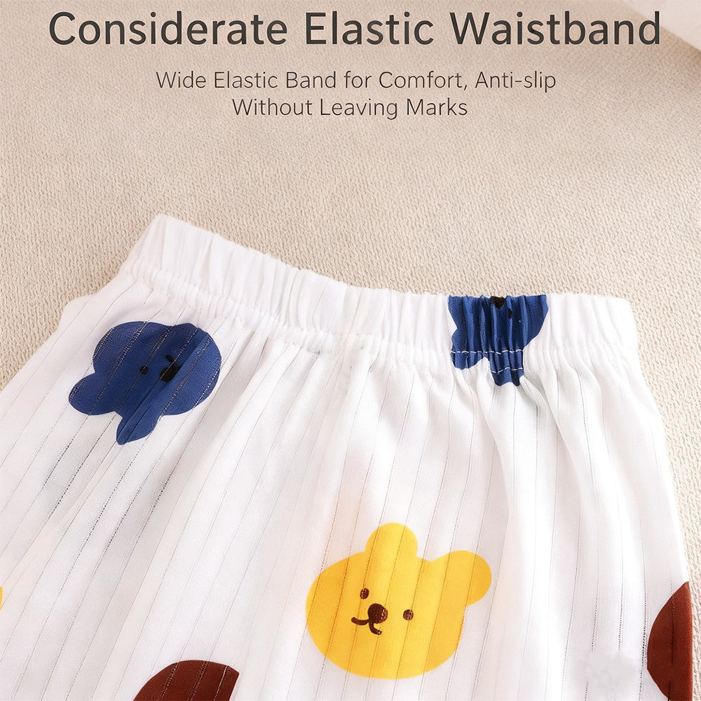 Children's Pure Cotton Home Clothes Set Boys Girls Seven-quarter Sleeve Pajamas Thin Breathable Air-conditioned Clothes