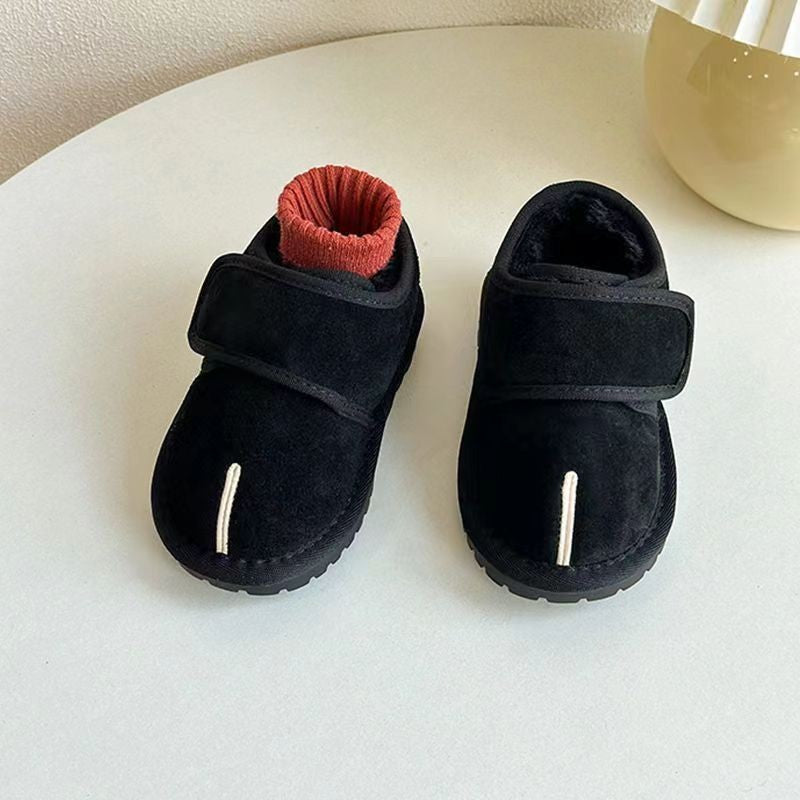 Children's Winter Snow Boots New 2025 Faux Suede Warm Plush Cotton Shoes Boys Fashion Anti-slip Rubber Sole Girls Ankle Boots