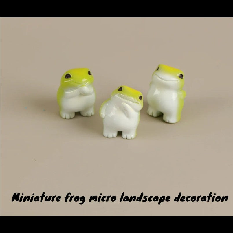 6PCS Miniature Frogs Micro Landscape Decoration Kawaii Forg Fairy Garden Accessories Mini Forg Desk Decoration