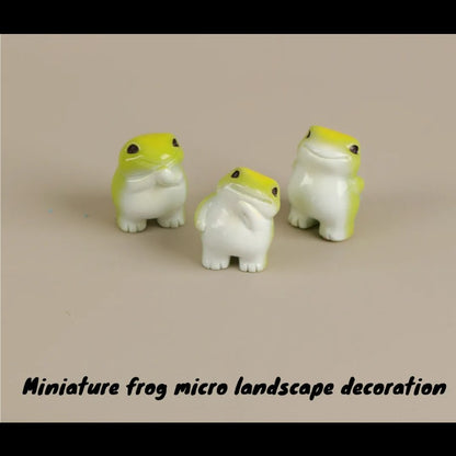 6PCS Miniature Frogs Micro Landscape Decoration Kawaii Forg Fairy Garden Accessories Mini Forg Desk Decoration