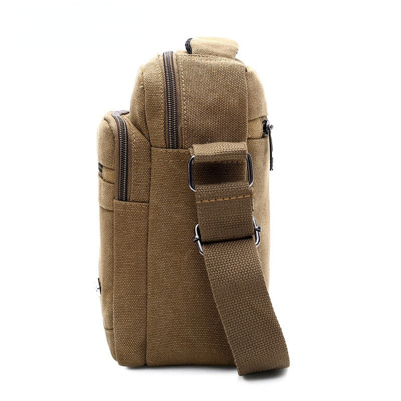 Canvas Shoulder Bag Men's New Korean Style Canvas Messenger Bag Outdoor Leisure Travel Portable Shoulder Bag Purse Handbag