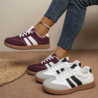 Fashion Casual Women's Sports Shoes Lace Up Vulcanize Flats Ladies Outdoor Walking Sneakers Women Comfortable Classical Shoes