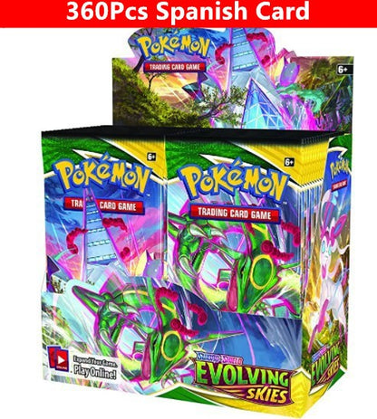 360 Cartas Pokémon em Inglês, Espanhol, Francês - Evoluções Prismáticas, Faíscas Efervescentes, Escarlate e Violeta 151, Booster Pokémon, Cartas de Batalha