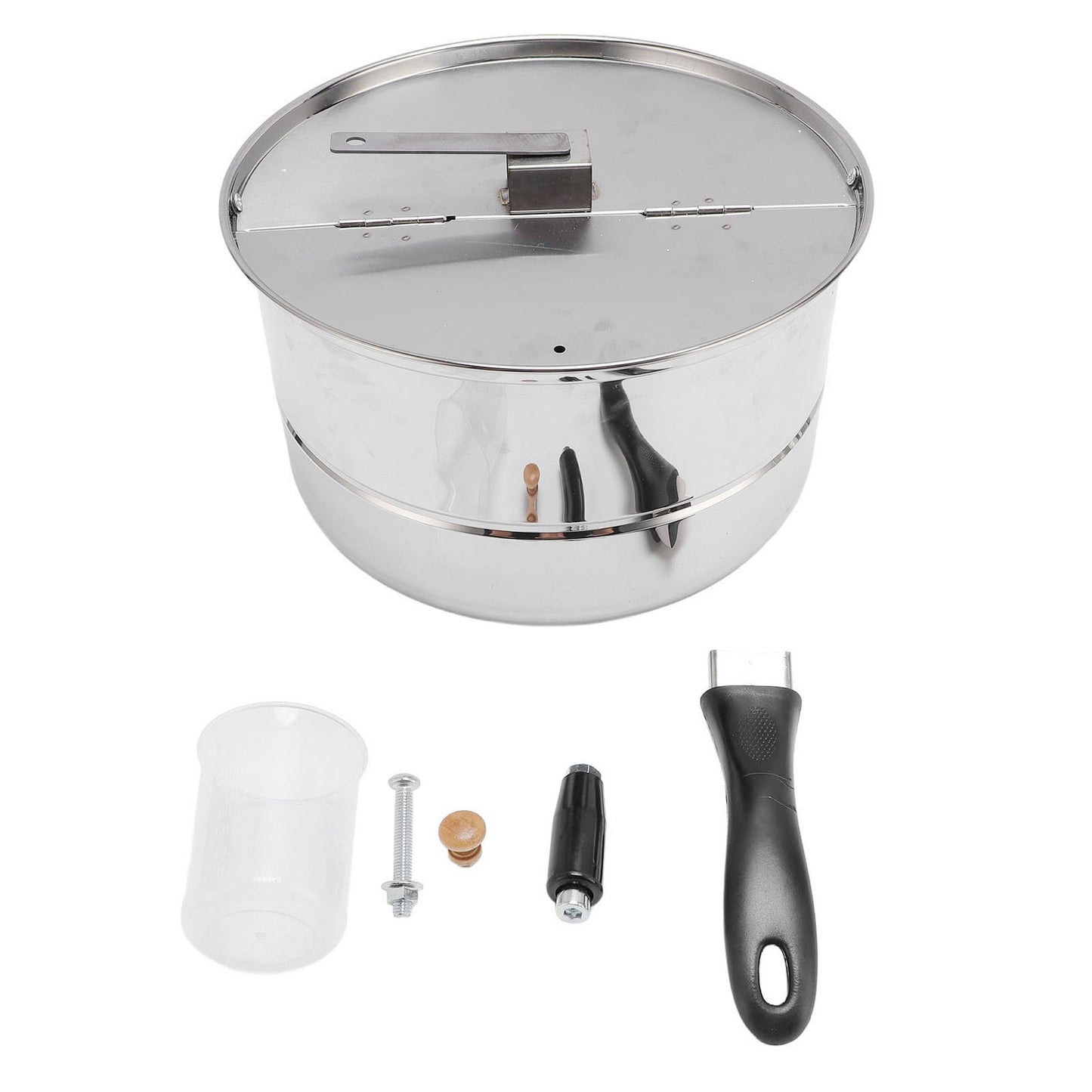 Stovetop Popcorn Maker Stainless Steel Popcorn Popper with Hand Crank Popcorn Pot for Gas Electric Heating