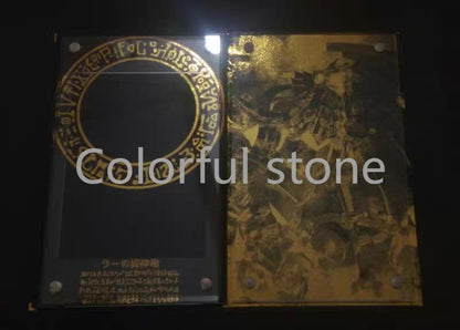 Yu-Gi-Oh Anime Personagem Card Brick Deus Egípcio O DRAGÃO ALADO DE RA Acrílico Banhado a Ouro Brick Cartas de Exibição Não Incluídas