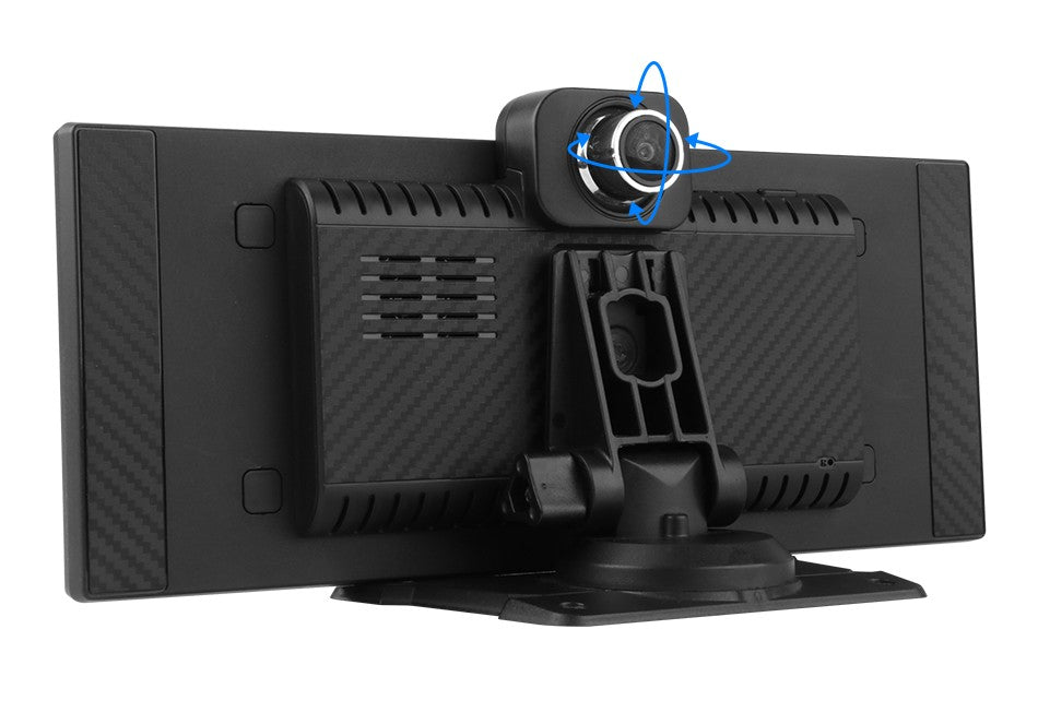 Gravador de Vídeo DVR 4K de 10/11,26 Polegadas com CarPlay e Android Auto Sem Fio, Câmera Veicular, Áudio Bluetooth, Navegação GPS e Duas Lentes para Painel