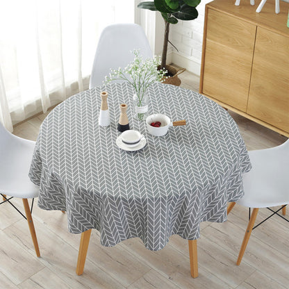 Round Tablecloth Washable Table Cloth Decorative Table Cover Indoor and Outdoor Holiday Home Christmas Party Picnic Dining Room