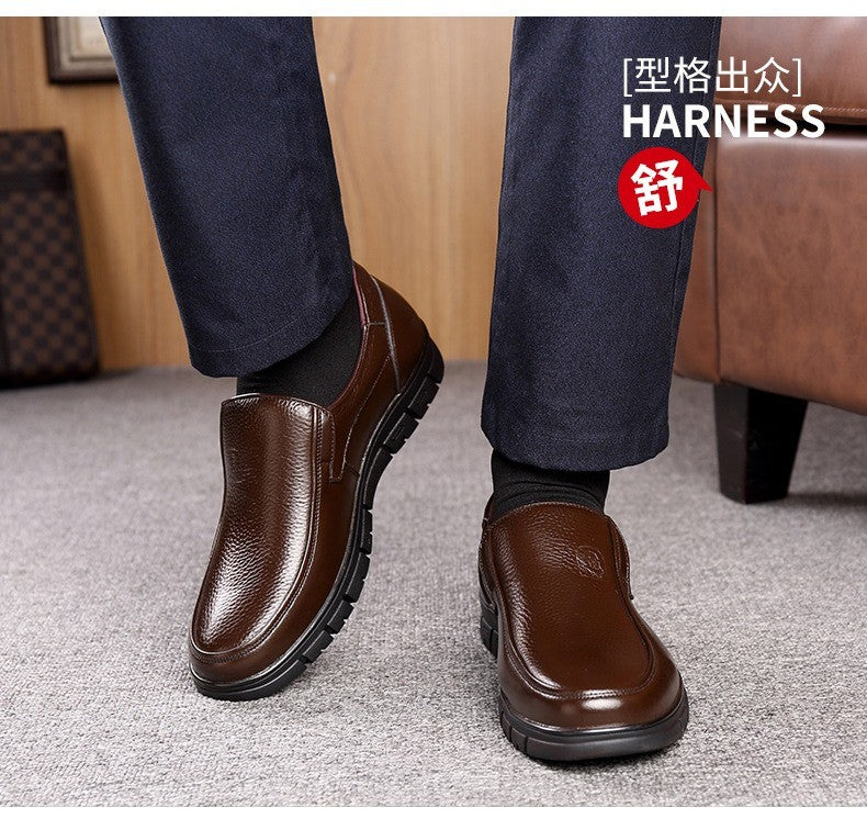 2024 Men's Genuine Leather Shoes Head Leather Soft Anti-slip Rubber Loafers Shoes Man Casual Real Leather Shoes 38-46