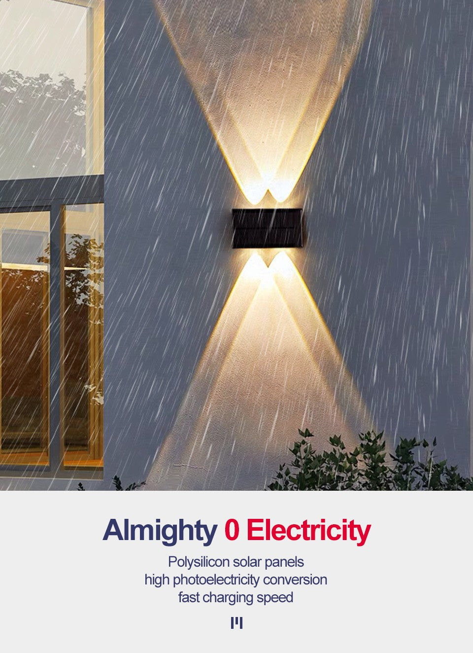 Solar Up And Down Double-headed High Brightness Wall Lights Garden Lights Door Sign Wall Lights Outdoor Waterproof Wall Washer