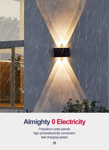 Solar Up And Down Double-headed High Brightness Wall Lights Garden Lights Door Sign Wall Lights Outdoor Waterproof Wall Washer