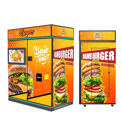 High-Efficiency 2025 Manufacturer's New Large Screen Breakfast Vending Machine Burger Option Large Display High-Security