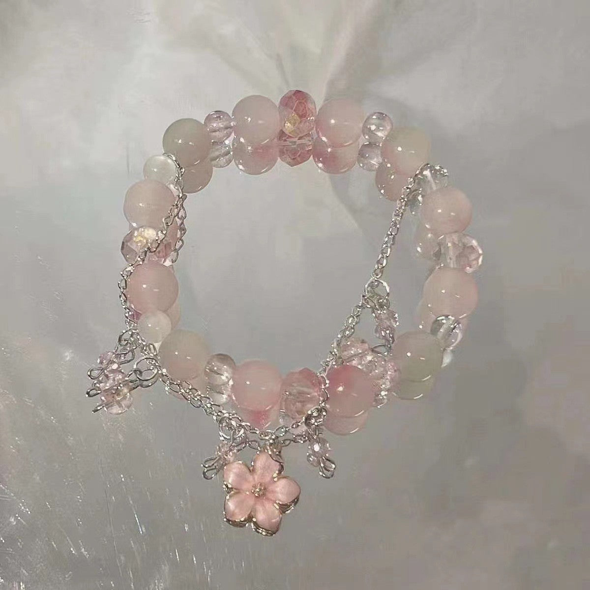 Nova pulseira de cristal com contas simples para mulheres meninas coreanas ins flor raposa pena borla pulseiras melhores amigas joias presentes 2024