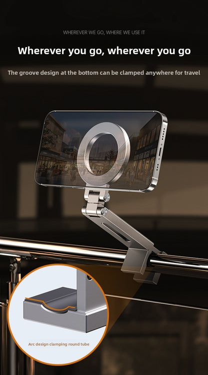 Universal Magnetic Phone Holder Travel Essentials Multi-axis Rotation Hands-Free Airplane Phone Mount Desktop Clip for Phone
