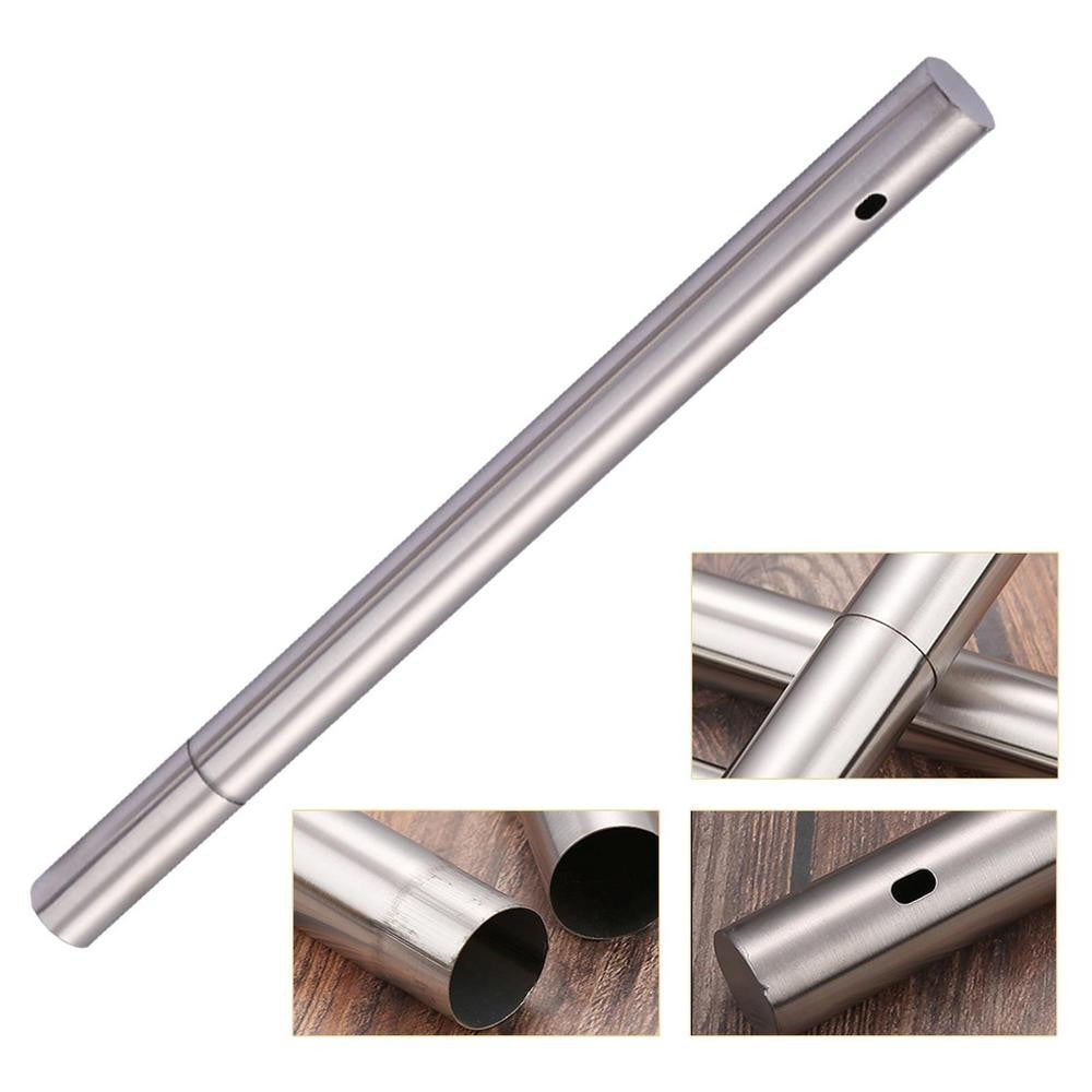 Stainless Steel Barbecue Skewer Storage Tube Charcoal Grill Skewer Flat BBQ Fork Kitchen Outdoor Camping Accessories Utensils