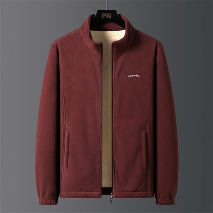 Jaqueta Masculina de Algodão Gola Alta, Espessa, Lã de Cordeiro, Confortável, Quente, Respirável, Corta-Vento, para Pesca de Lazer no Inverno