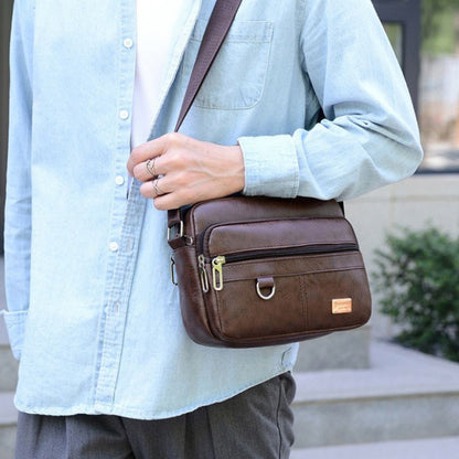 Men's PU Leather Crossbody Shoulder Bags High quality Tote Fashion Business Man Messenger Bag  Leather Bags fanny pack