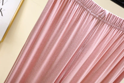 Plus size L to 6XL U-Neck Women's wide leg pants high waist Loose Long pant solid color Casual drapped trousers all match