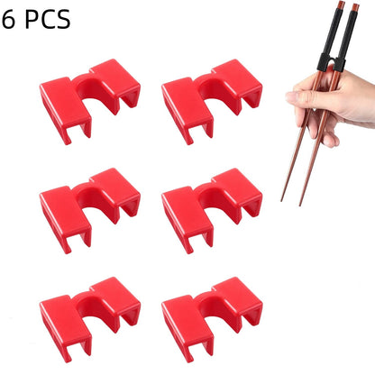 6 Peças Clipes Auxiliares para Treinamento de Hashi Reutilizáveis com Dobradiças Antiderrapantes Assistentes para Praticar e Aprender Facilmente e Desenvolver Habilidades