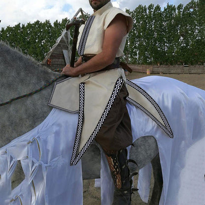 Long Tunic Jerkin Vikings Men's Tarbard Surcoat Medieval Renaissance Costume Shirt Coat Vest Outfit Tabard Costume For Adult