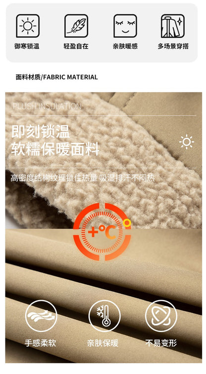 Maxbarley 2025 Winter Cotton Padded Jacket Men Brand Trendy Lambskin Cold-proof Windproof Jacket Casual Camping Ski Fleece Parka