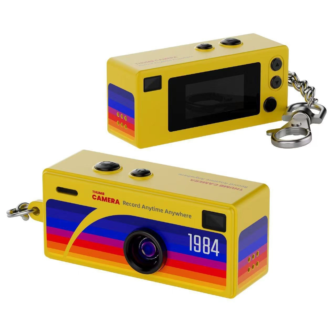 1Pc Portable Mini Thumb Camera Keychain Camcorder 1080p Video Recorder with Memory Card Support and Built-in Flash for Events
