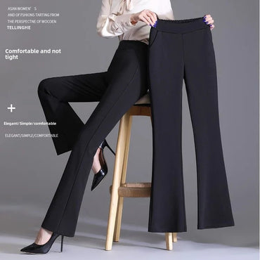 Spring Autumn New Bootcut Pants Women's Slimming Versatile Korean Style Loose-fit Fashionable Trousers Drop Leg Bell Pants Women