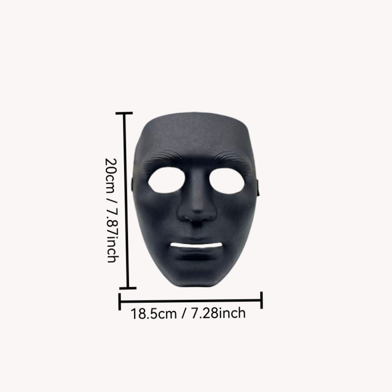 Set of 2Pcs Blank Full Face Mask, Matte Solid Color Costume Mask for Street Dance, Halloween Party and DIY Art Projects