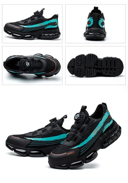 Men's Work Shoes  Rotary Buckle Work Sneakers Protective Shoes Safety Industrial Puncture-Proof Anti-Smash Steel Toe Shoes
