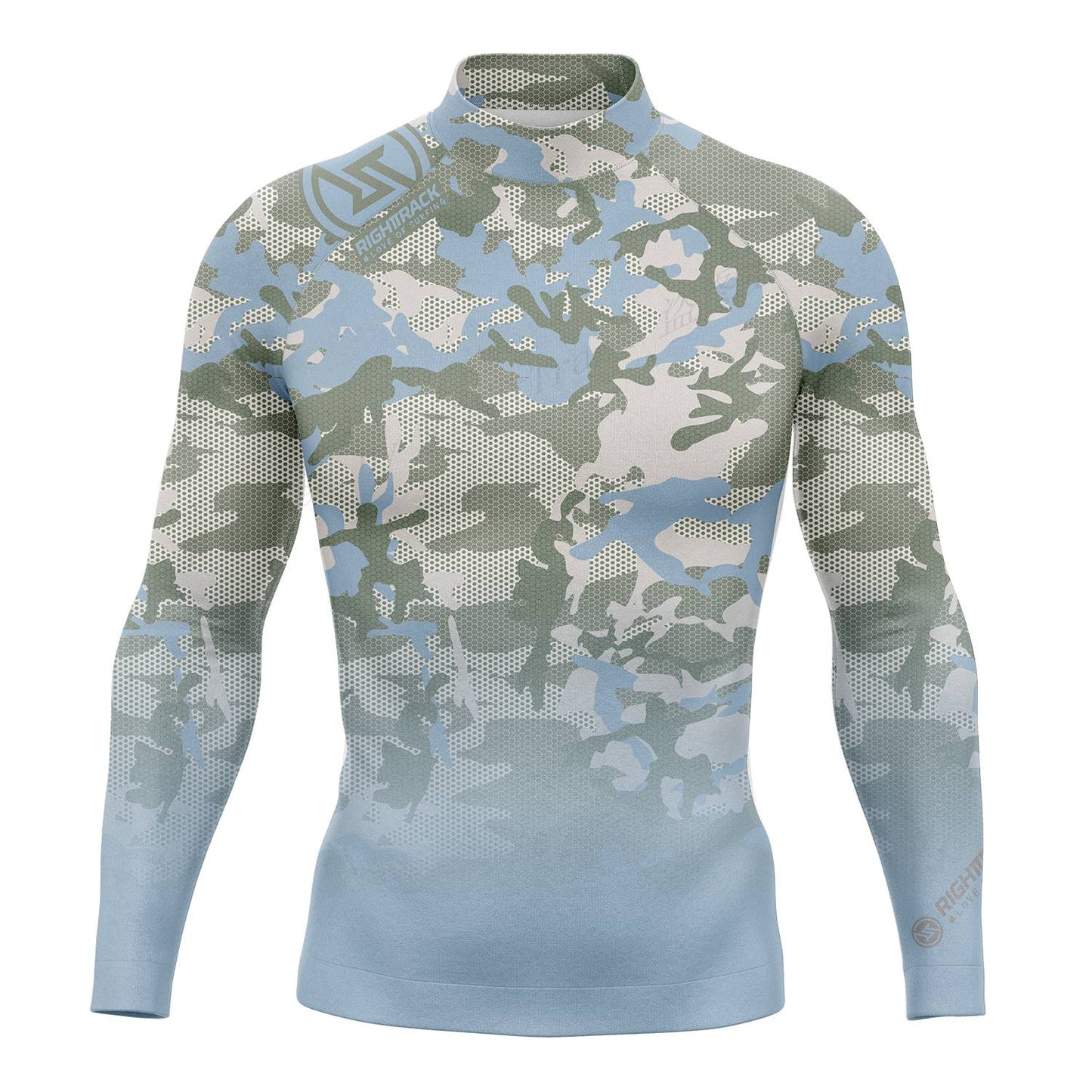 HotSale Men's Surfing Shirt Camouflage Lycra Rashguard RIGHTTRACK For Surf Sportswear Beach UV Swimwear UPF50+ Clothes