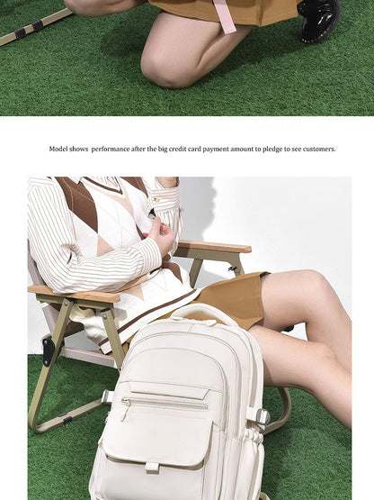 Mochila Multi-camadas Impermeável e Estilosa Oxford de Grande Capacidade Simples para Estudantes, Viajantes e Uso Diário