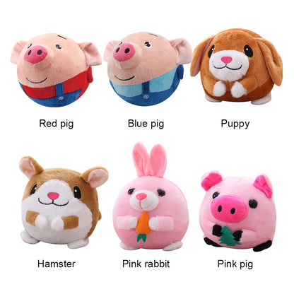 Brinquedo de Pelúcia Interativo Automático com Salto, Resistente à Mordida, com Som, Falante e Autônomo para Cães Pequenos e Médios