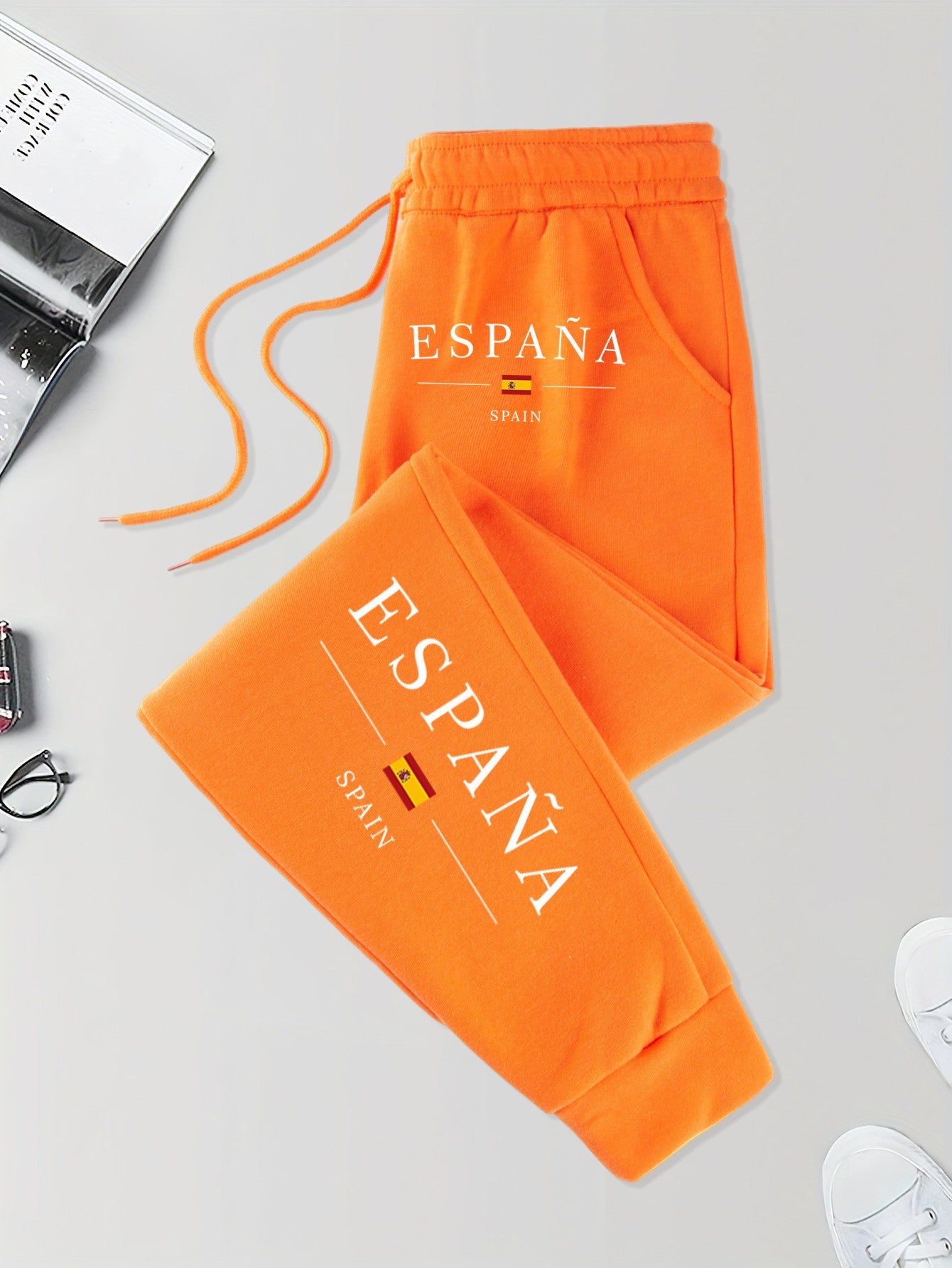 España Spain Flag Pattern Soft Pants Male Elastic Waist Versatile Long Pant 10 Colors Autumn Sweatpants Joggers Fashion Britches