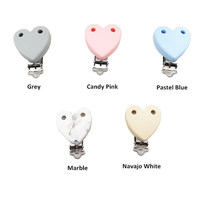 Chenkai 10PCS Round Bear Star Silicone Teether Clip DIY Baby Pacifier Dummy Chain Holder Soother Nursing Jewelry Toy Clips