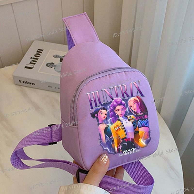 Bolsa de Peito Infantil New Kids KPop Demon Hunters Estampada Leve de Ombro Único Transversal Bolsa de Peito para Meninas Meninos Filme Quente