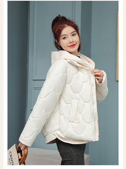 Fitshinling Fashion New In Warm Parkas Coat Outerwear Women Clothing Fake Two-piece Cotton Padded Quilted Winter Jacket Female