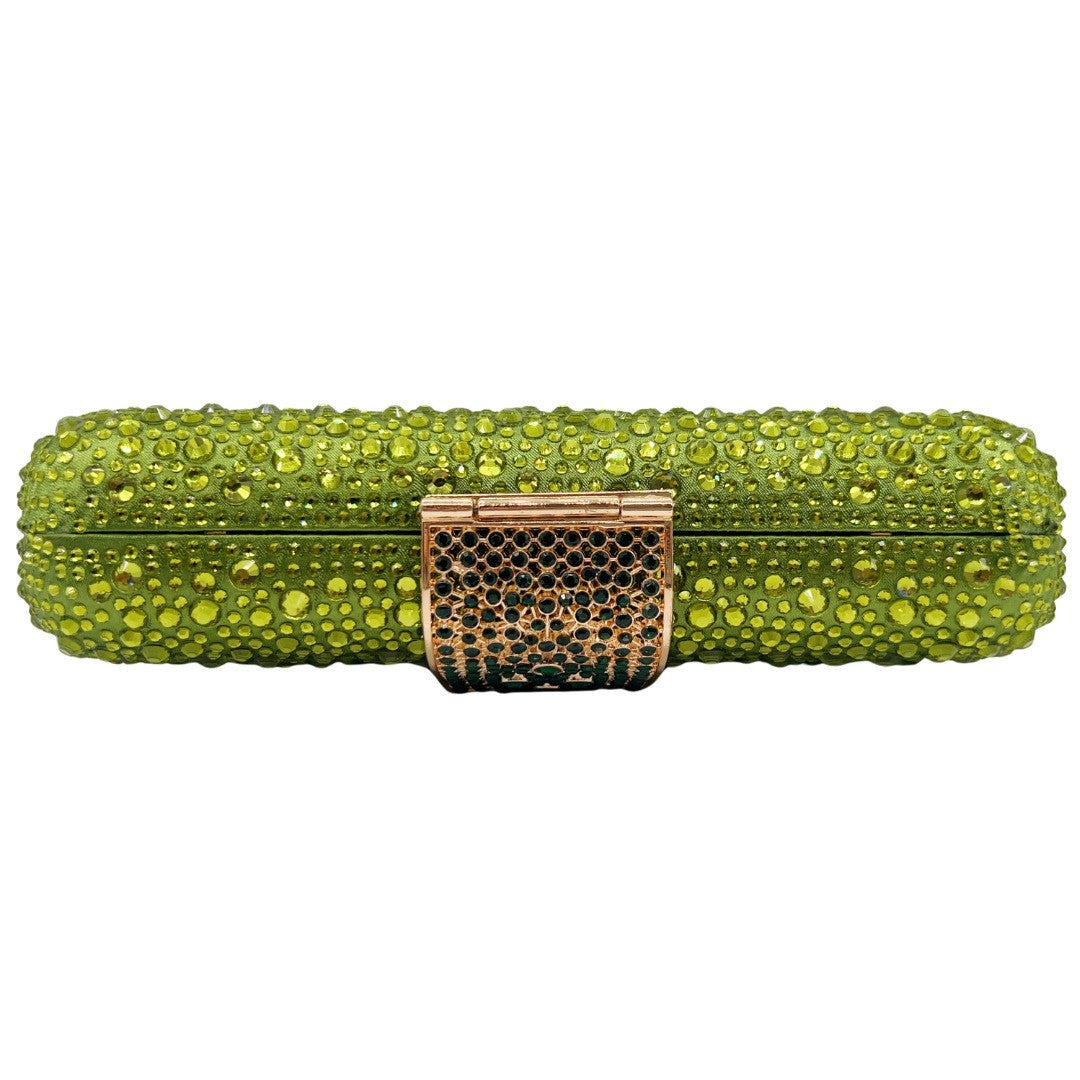 XIYUAN Women Green Crystal Evening Clutch Bag Glittering Purple Rhinestone Handbag Wedding Party Purse Full-diamond Bridal Bags