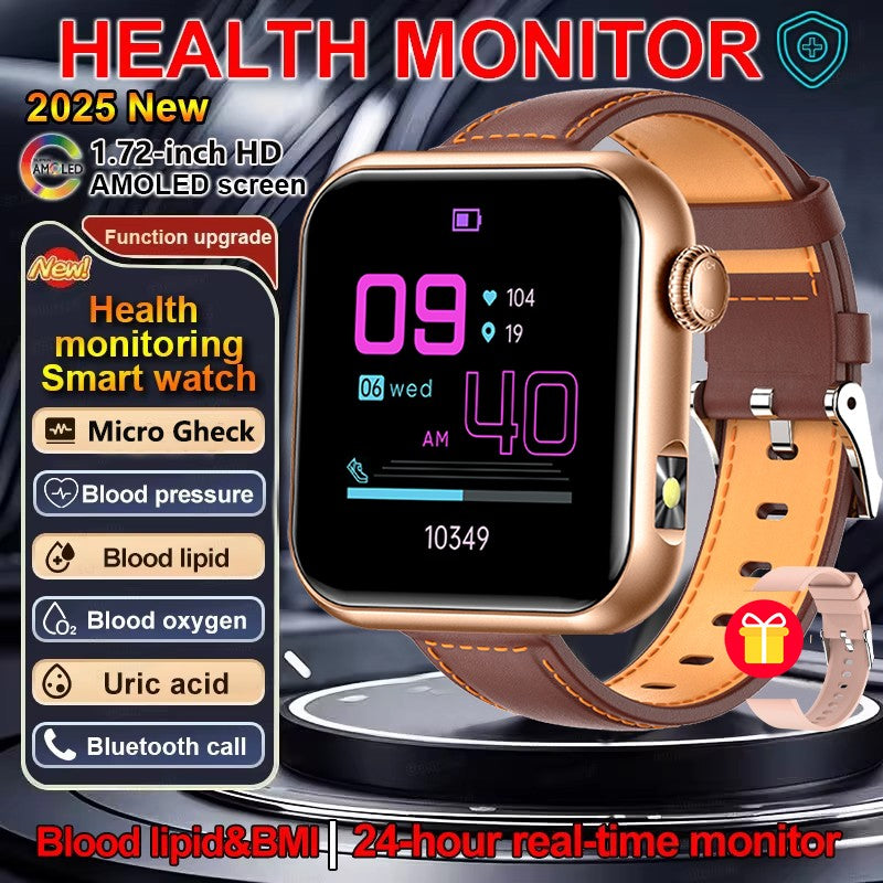 2025 Novo Smartwatch Feminino de LED com IA, Diagnóstico Inteligente, Monitor de Saúde HRV+PPG, Pressão Arterial, Oxigênio no Sangue, IP68, NFC?