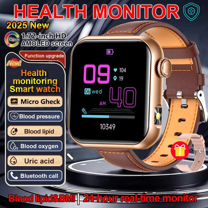 2025 Novo Smartwatch Feminino de LED com IA, Diagnóstico Inteligente, Monitor de Saúde HRV+PPG, Pressão Arterial, Oxigênio no Sangue, IP68, NFC?