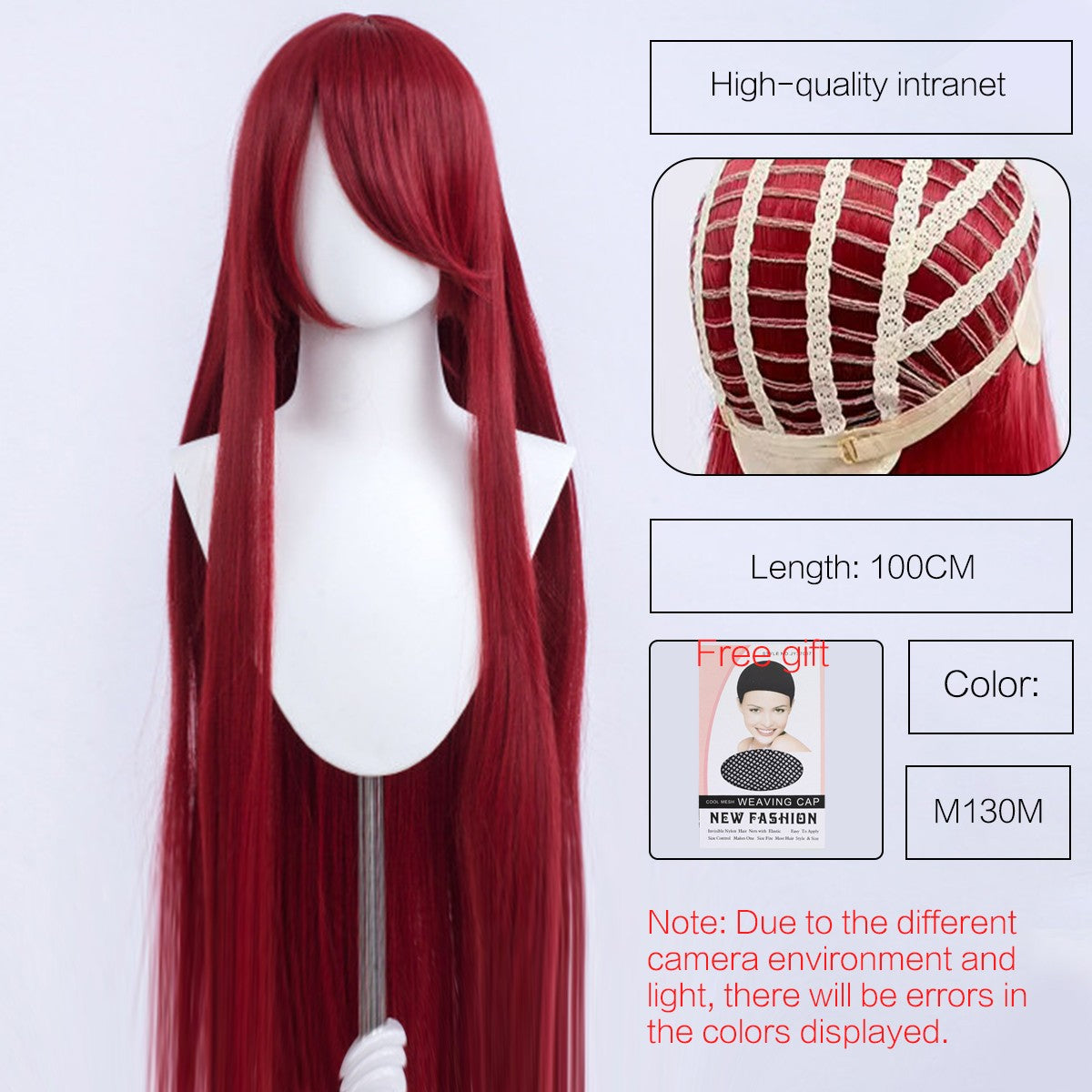 Synthetic Cute Cosplay Wig 40-inch Oblique Bangs Anime Costume Long Straight Lolita Wig Party Wig