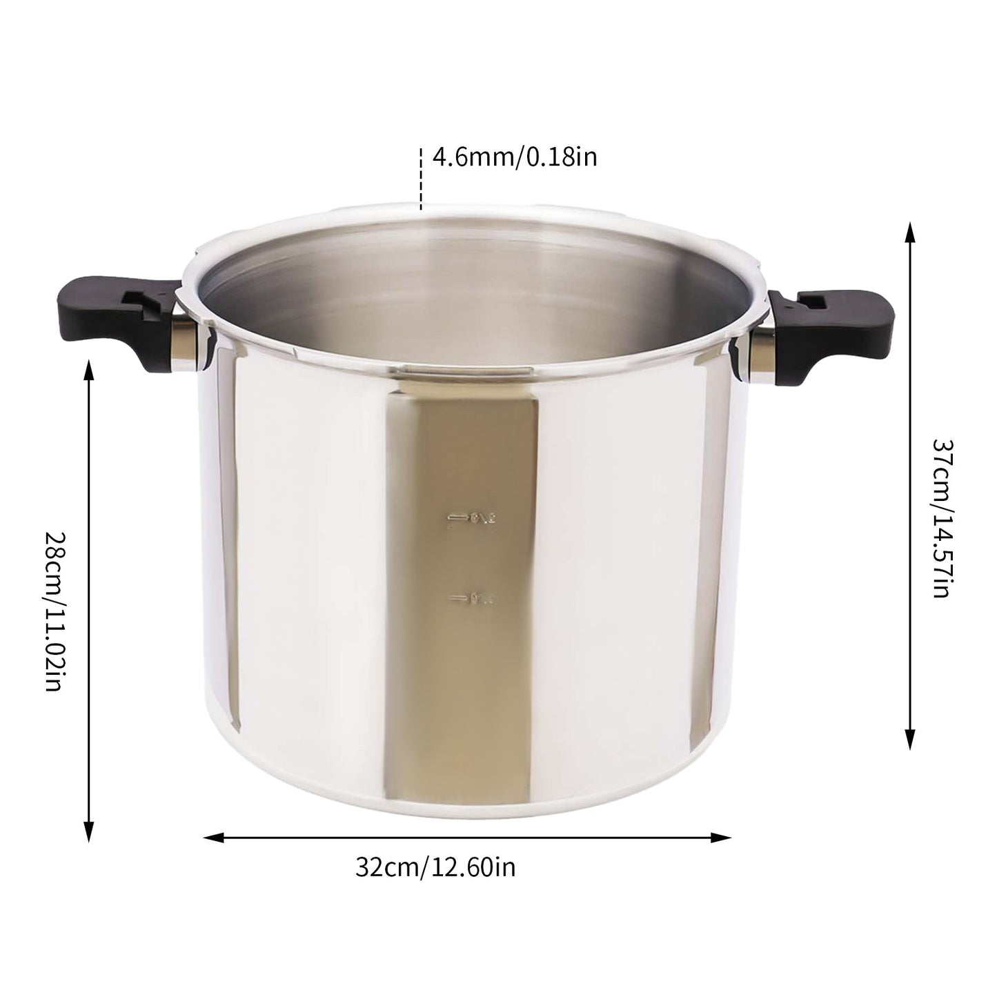 23 Quart 22L 90kpa Pressure Canner and Cooker with Pressure Gauge 10PSI Explosion Proof Safety Valve Extra-Large Size