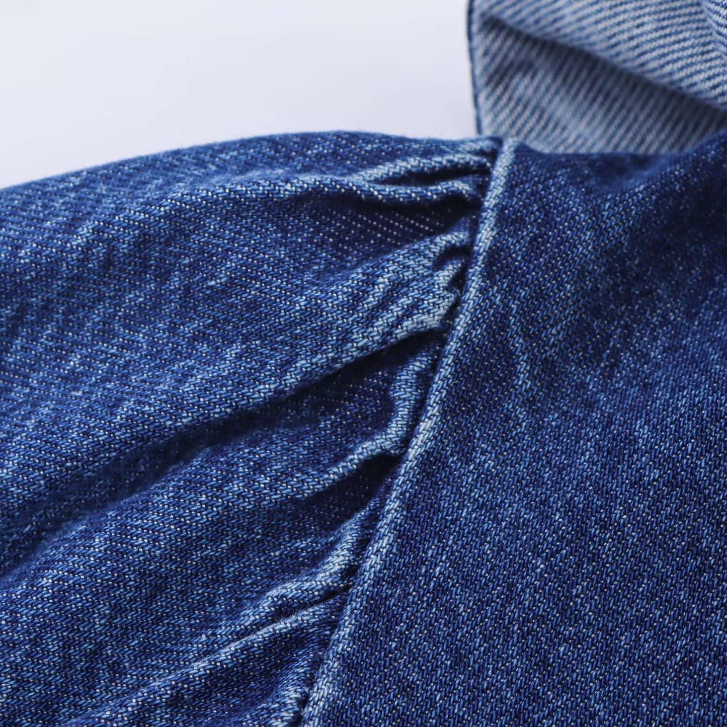 European style new women's fashion all-match temperament lotus leaf lace V-neck long-sleeved denim shirt