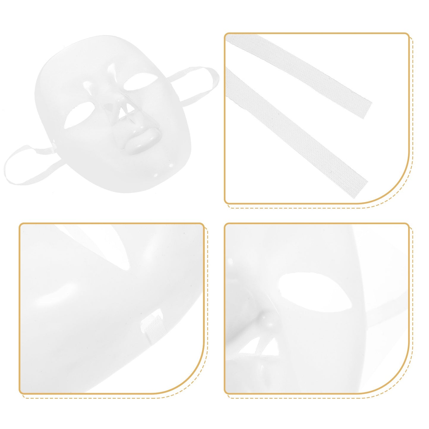 DIY Mask Blank Unpainted White Plastic Face Mask for Decorating Craft Projects Masquerade Ball Party Carnival Photo Booth Props
