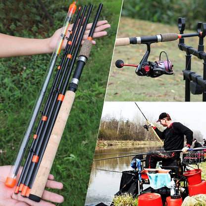 Varas de pesca Sougayilang Feeder ultraleves de fibra de carbono para pesca de carpa com tração máxima de 15 kg com potência L M H para pesca de robalos, carpas e trutas