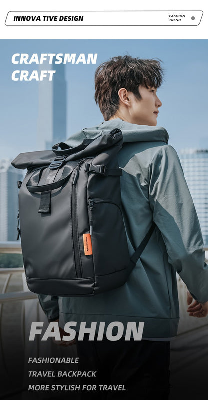 Mochila Masculina para Notebook 15,6" Tangcool - Grande Capacidade, Multifuncional, Fecho Rolê, Leve, para Viagem, Impermeável, Escolar