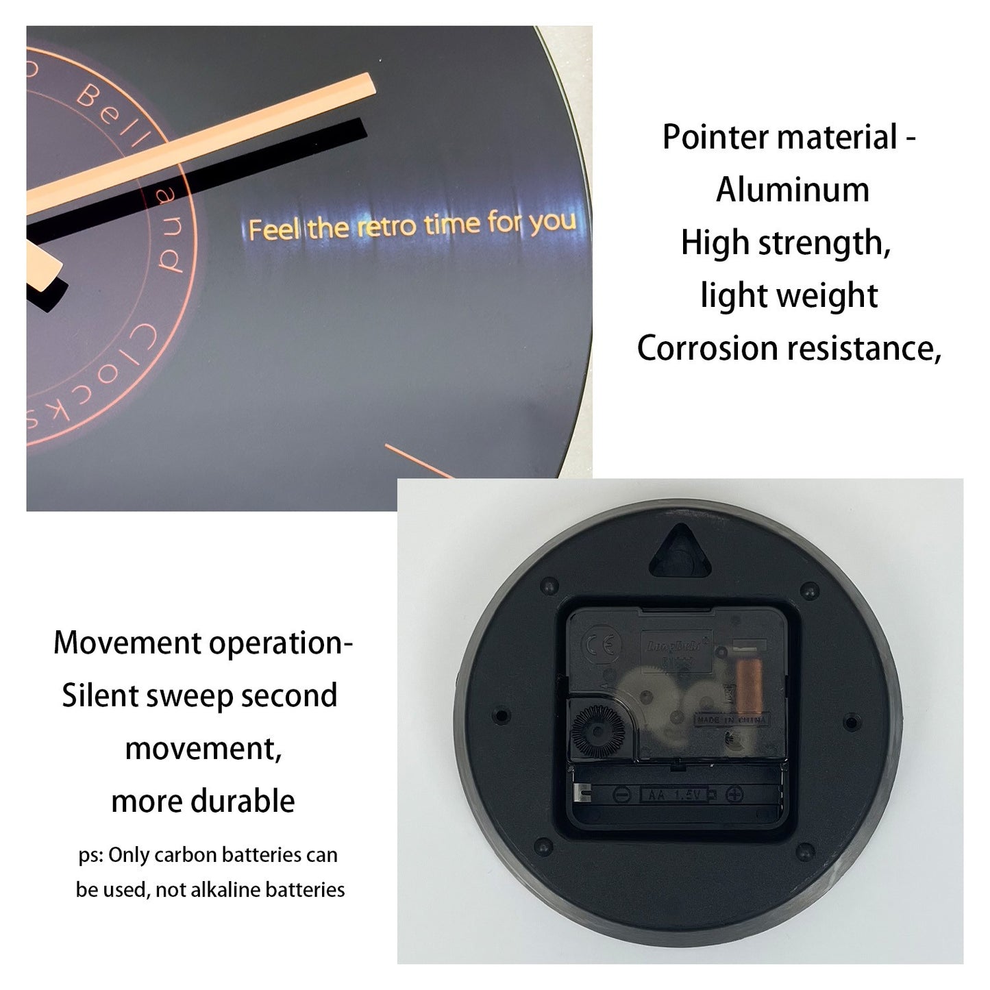 Creative Music Element Vinyl Record Pattern Tempered Glass Wall Clock Living Room Bedroom Kitchen Home Decoration Wall Clock Silent Quartz Clock Holiday Gift 12 Inches 14 Inches 16inch (Without Batteries)