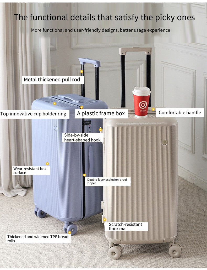 Plastic Frame Thickened Handle Luggage Large Capacity 24-inch Travel Bag 20-inch Checked Luggage Explosion-proof Password Suitca