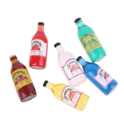 10pcs Dollhouse Mini Drink Bottles Simulation Wine Bottles Model Doll Living Room Kitchen Decor Dolls Bar Accessories Toy