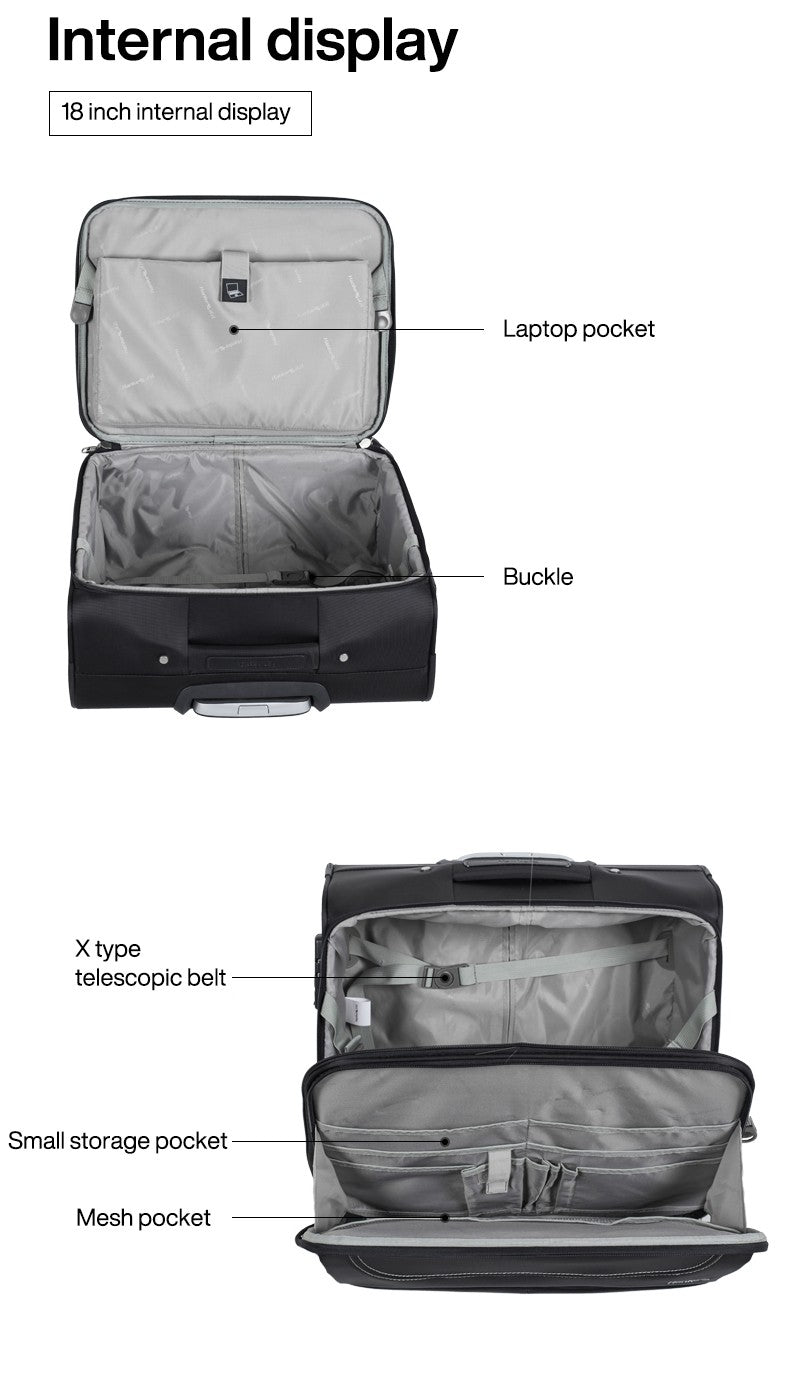 Hanke Men Business Travel Luggage Women Carry On Suitcase Spinner Wheels Rolling Bag 16 18 Inch
