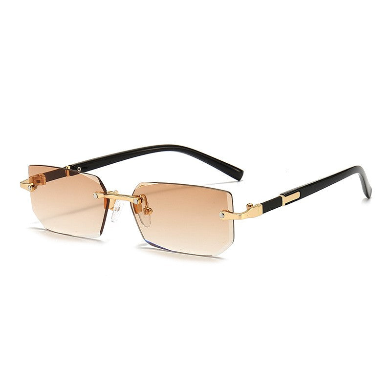 Óculos de Sol da Moda Sem Aro Masculino Feminino Populares Sem Armação Óculos de Sol Masculino Feminino Clássico Pequeno Quadrado Verão Viagem Sombras
